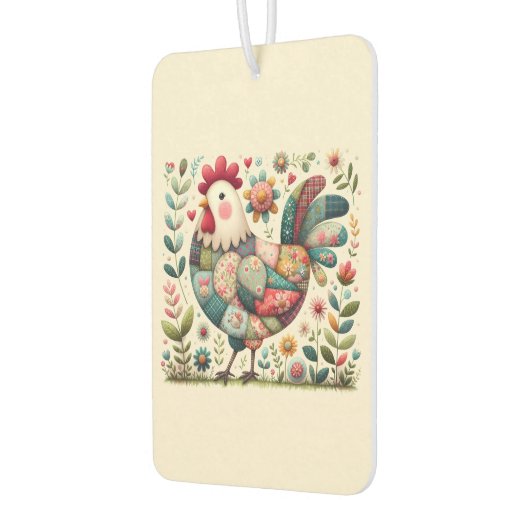 Folk Patchwork Haan met Bloemaccenten Luchtverfrisser (Links)