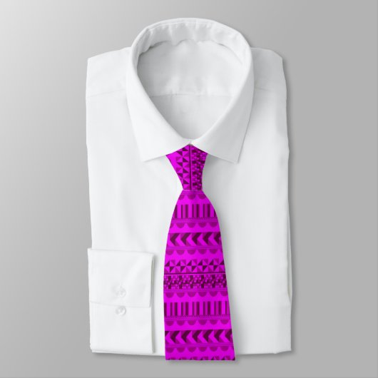 Folk Pattern Mauve Pink Stropdas (Gebonden)