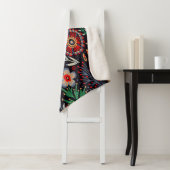 Folk pattern, seamless textile design with bright sherpa deken (In situ)