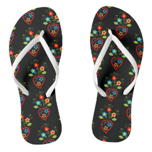 Folk portugese bloei hartpatroon teenslippers