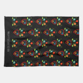 Folk portugese bloei hartpatroon theedoek (Horizontaal)