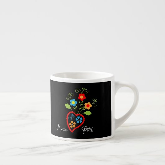 Folk portugese bloeiende hartmok espresso kop (Rechts)