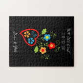 Folk portuguese bloeiend hart legpuzzel (Horizontaal)