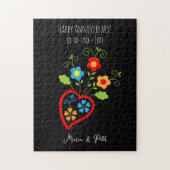 Folk portuguese bloeiend hart legpuzzel (Verticaal)