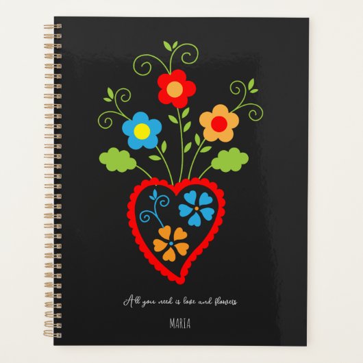 Folk portuguese bloeiend hart planner (Voorkant)