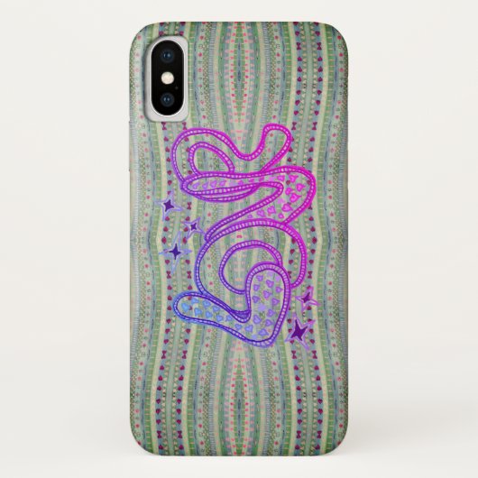 Folk Psychedelic Pretty Hearts Love Case-Mate iPhone Case (Achterkant)