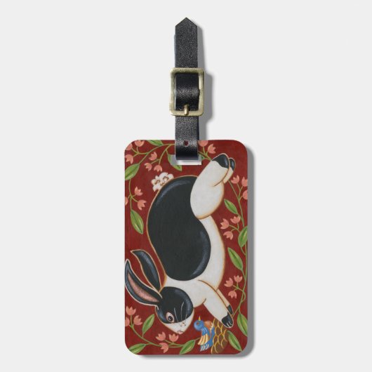 Folk Rabbit Bagagelabel (Voorkant verticaal)