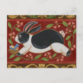 Folk Rabbit Briefkaart (Voorkant)
