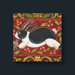Folk Rabbit Canvas Afdruk<br><div class="desc">Maak vandaag een modern kunstwerk met een bruine en rode achtergrond. Dit kunstwerk bevat een zwart-wit konijn dat lijkt te lopen. De details in dit afbeelding zijn zeer scherp en levendig. Het is een hedendaags kunststuk dat perfect zal zijn voor elk soort volksthema dat je probeert te vinden.</div>