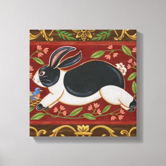 Folk Rabbit Canvas Afdruk (Voorkant)