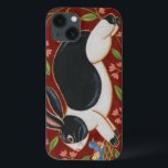 Folk Rabbit iPhone 13 Hoesje<br><div class="desc">Maak vandaag een modern kunstwerk met een bruine en rode achtergrond. Dit kunstwerk bevat een zwart-wit konijn dat lijkt te lopen. De details in dit afbeelding zijn zeer scherp en levendig. Het is een hedendaags kunststuk dat perfect zal zijn voor elk soort volksthema dat je probeert te vinden.</div>