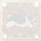 Folk Rabbit Glazen Onderzetter (Achterkant)