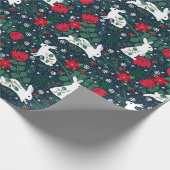 Folk Rabbit Kerstfeestdag Cadeaupapier (Hoek)