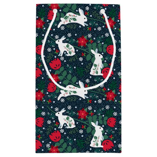 Folk Rabbit Kerstfeestdag Klein Cadeauzakje (Achterkant)