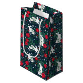 Folk Rabbit Kerstfeestdag Klein Cadeauzakje (Voorkant Gekanteld)