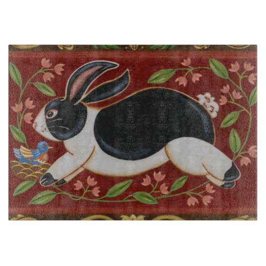 Folk Rabbit Snijplank (Voorkant)