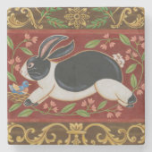 Folk Rabbit Stenen Onderzetter (Voorkant)