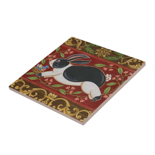 Folk Rabbit Tegeltje (Zijkant)