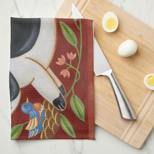 Folk Rabbit Theedoek (Quarter Fold)