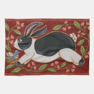 Folk Rabbit Theedoek