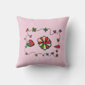 Folk Retro Quaint en Happy Art Kussen (Achterkant)