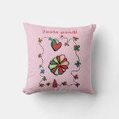 Folk Retro Quaint en Happy Art Kussen (Voorkant)