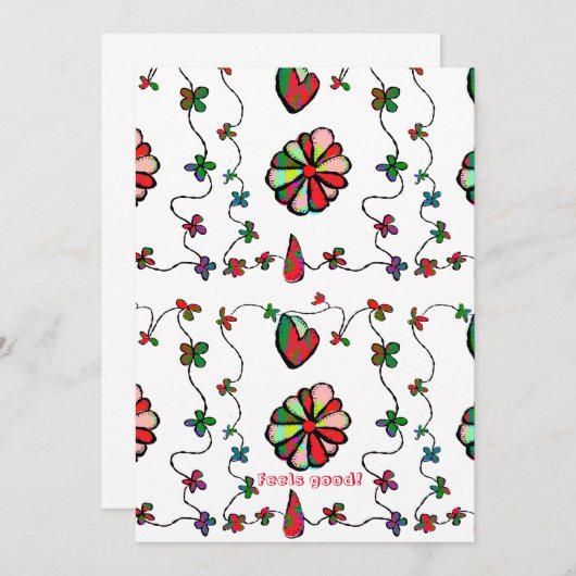 Folk Retro Quaint en Happy Art-schrijfkaart Kaart (Voorkant / Achterkant)