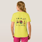 Folk Retro Quaint en Happy Art T-shirt (Achterkant volledig)