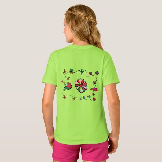 Folk Retro Quaint en Happy Art T-Shirt (Achterkant volledig)