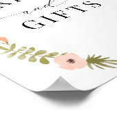 Folk Roze Bloemenkrans Kaarten en Geschenken Teken Poster (Hoek)