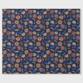 Folk Rustic Floral Cadeaupapier (Vlak)