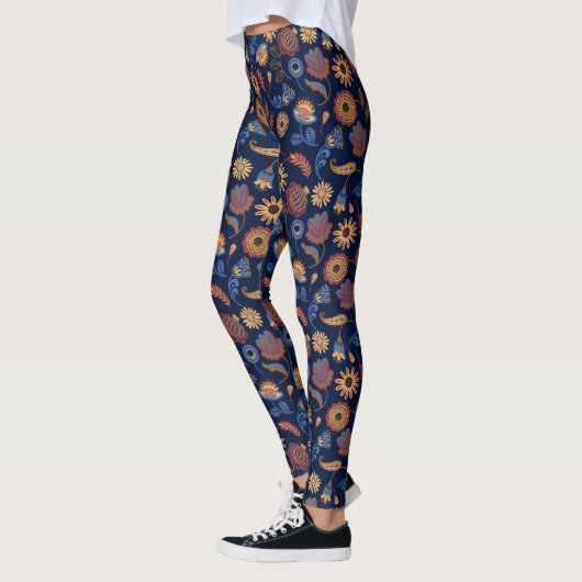 Folk Rustic Floral Leggings (Links)