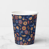 Folk Rustic Floral Papieren Bekers (Achterkant)