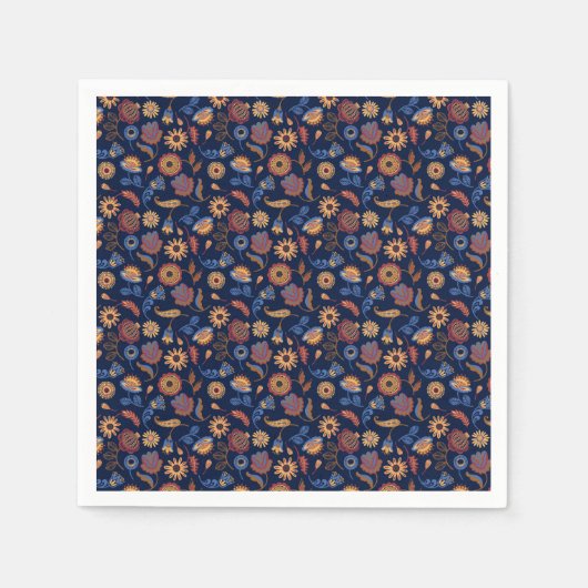 Folk Rustic Floral Servet (Voorkant)