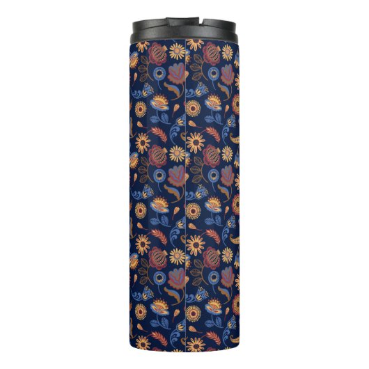 Folk Rustic Floral Thermosbeker (Achterkant)