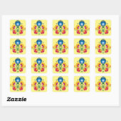 💛 💚 💙 Folk-samenstelling Vierkante Sticker (Vel)