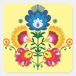 💛 💚 💙 Folk-samenstelling Vierkante Sticker