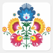 💛 💚 💙 Folk-samenstelling Vierkante Sticker (Voorkant)