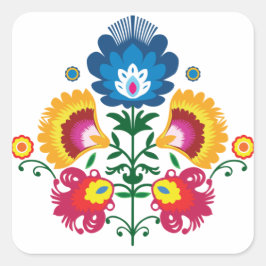 💛 💚 💙 Folk-samenstelling Vierkante Sticker