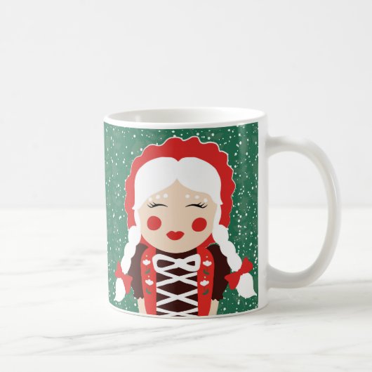 Folk Santa Mrs Claus Snowy Prettige feestdagen Mok (Rechts)
