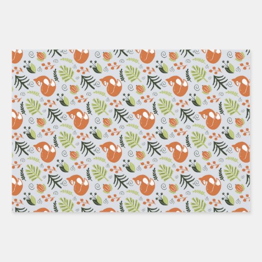 Folk Scandy Zweedse vos set van 3 Inpakpapier Vel (Voorkant 3)