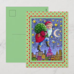 FOLK ST. BEELDSCHERM OP ROOFTOPS MET TANKJE FEESTDAGENKAART