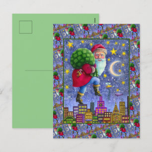 FOLK ST. BEELDSCHERM OP ROOFTOPS MET TANKJE FEESTDAGENKAART