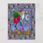 FOLK ST. BEELDSCHERM OP ROOFTOPS MET TANKJE FEESTDAGENKAART (Voorkant)