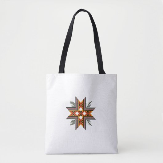 Folk Star Borduurwerk Tote Bag (Voorkant)