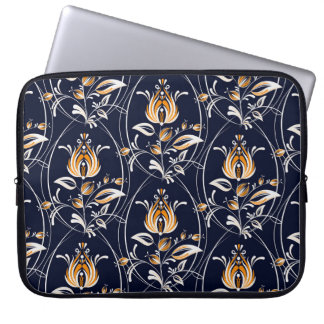 Folk stijl bloemennaadloos patroon laptop sleeve