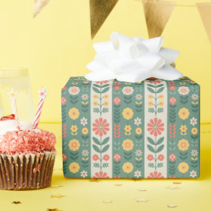 Folk Stripes Patroon Wrapping Paper Roll Cadeaupapier