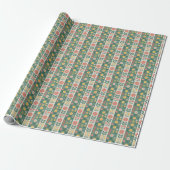 Folk Stripes Patroon Wrapping Paper Roll Cadeaupapier (Uitgerold)