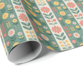 Folk Stripes Patroon Wrapping Paper Roll Cadeaupapier (Rol Hoek)