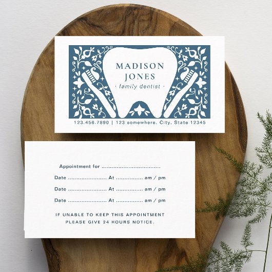 Folk Tandarts logo Modern Afspraak Visitekaartje